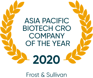 2020 Asia Pacific Biotech CRO Company of the year (Frost & Sullivan)