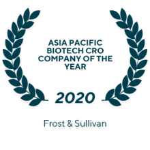 2020 Asia Pacific Biotech CRO Company of the year (Frost & Sullivan)